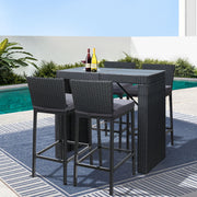 Indigo Wicker Outdoor Bistro Set – Grey