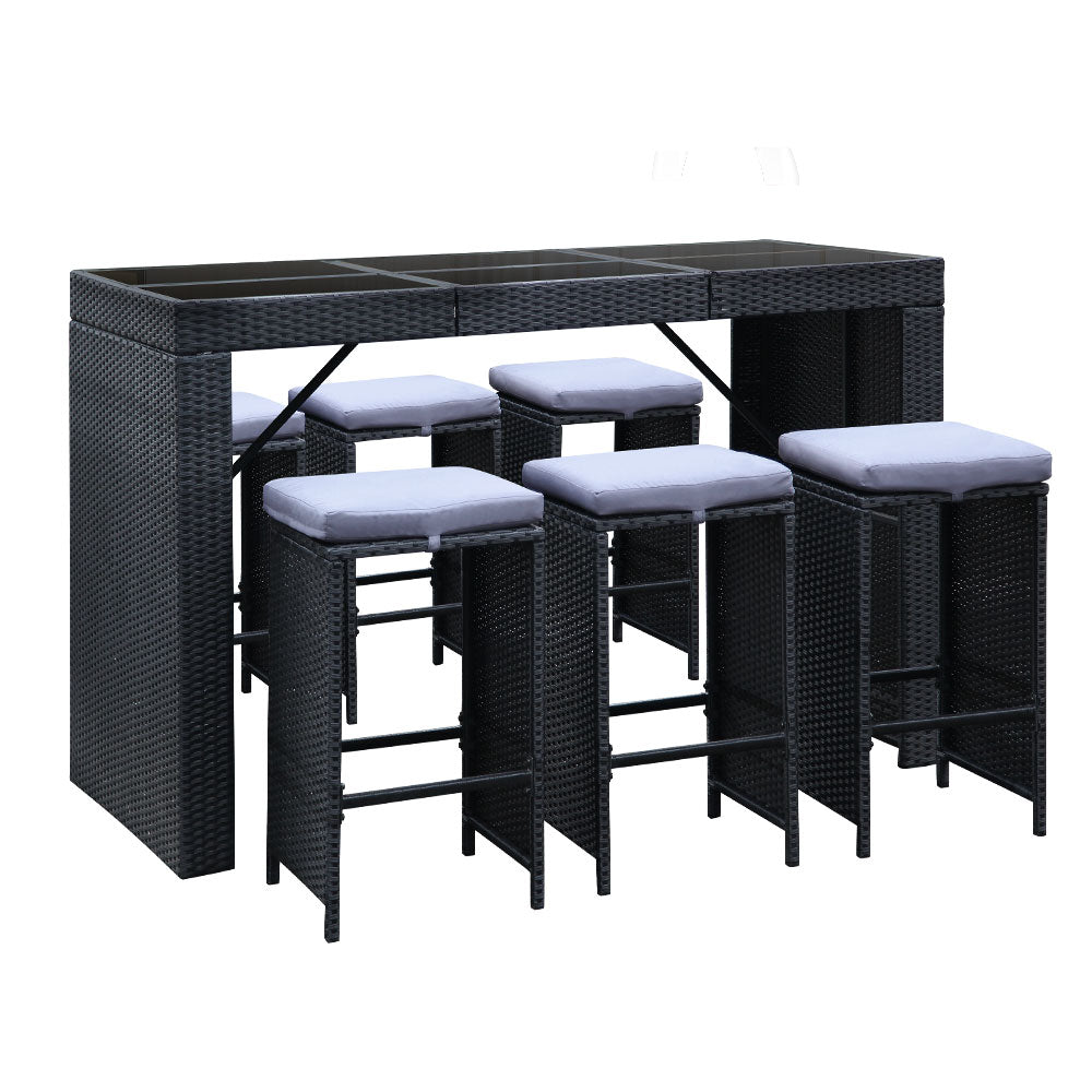 Kaden Wicker Outdoor Bistro Set – Grey