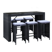 Kaden Wicker Outdoor Bistro Set – Grey