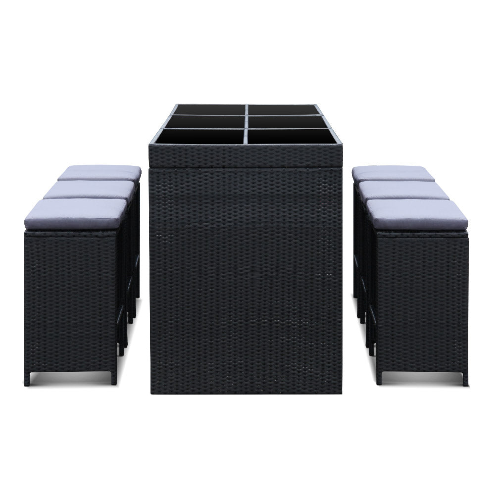 Kaden Wicker Outdoor Bistro Set – Grey