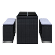 Kaden Wicker Outdoor Bistro Set – Grey