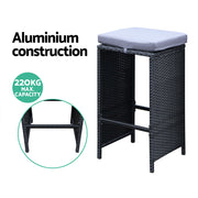 Kaden Wicker Outdoor Bistro Set – Grey