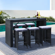 Kaden Wicker Outdoor Bistro Set – Grey