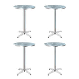 Gardeon Set of 4 Outdoor Bar Table Aluminium Round 70/110CM