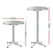 Hendrix Outdoor Bar Table Set of 4 – Silver