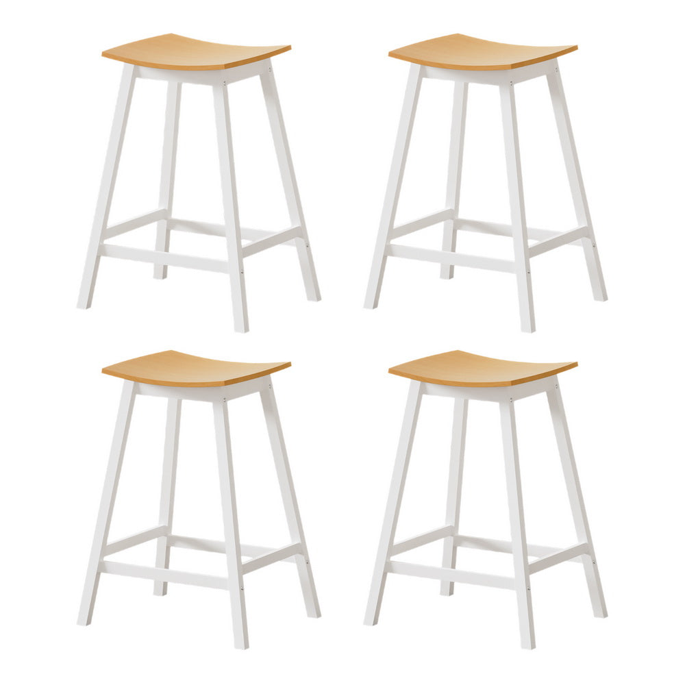 Ari Wooden Bar Stool Set of 4 – White