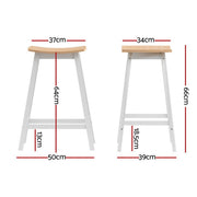 Ari Wooden Bar Stool Set of 4 – White