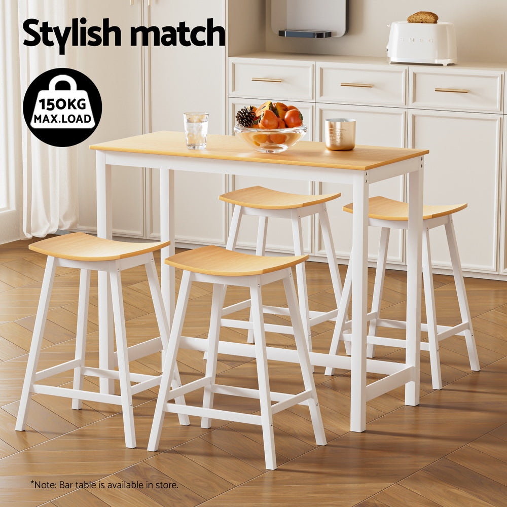 Ari Wooden Bar Stool Set of 4 – White