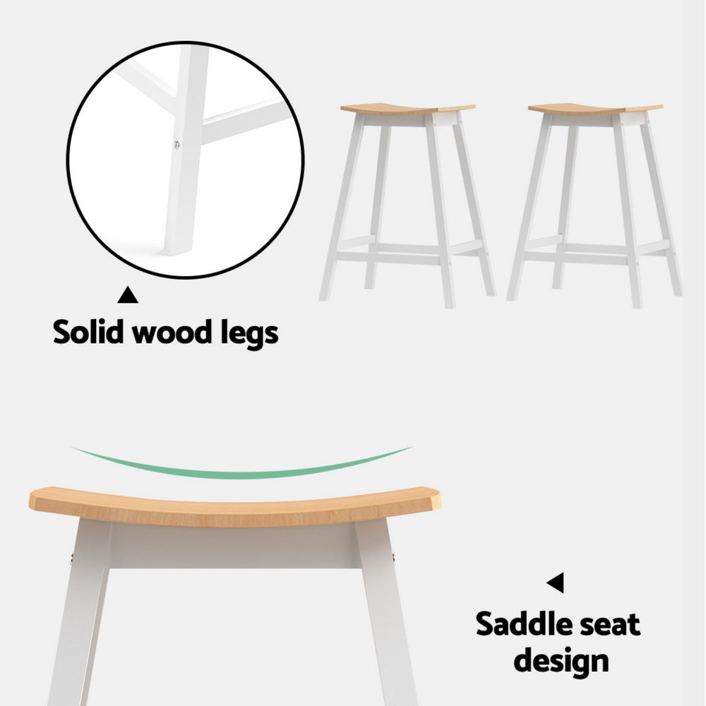 Ari Wooden Bar Stool Set of 4 – White