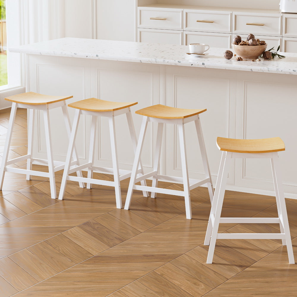 Ari Wooden Bar Stool Set of 4 – White
