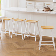 Ari Wooden Bar Stool Set of 4 – White