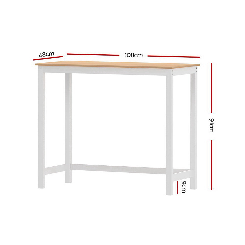 Ari Wooden Bar Table – White