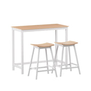 Iris Wooden Bar Table & Stool Set – White