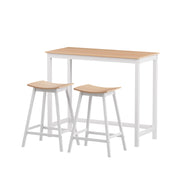 Iris Wooden Bar Table & Stool Set – White