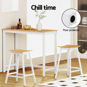 Iris Wooden Bar Table & Stool Set – White