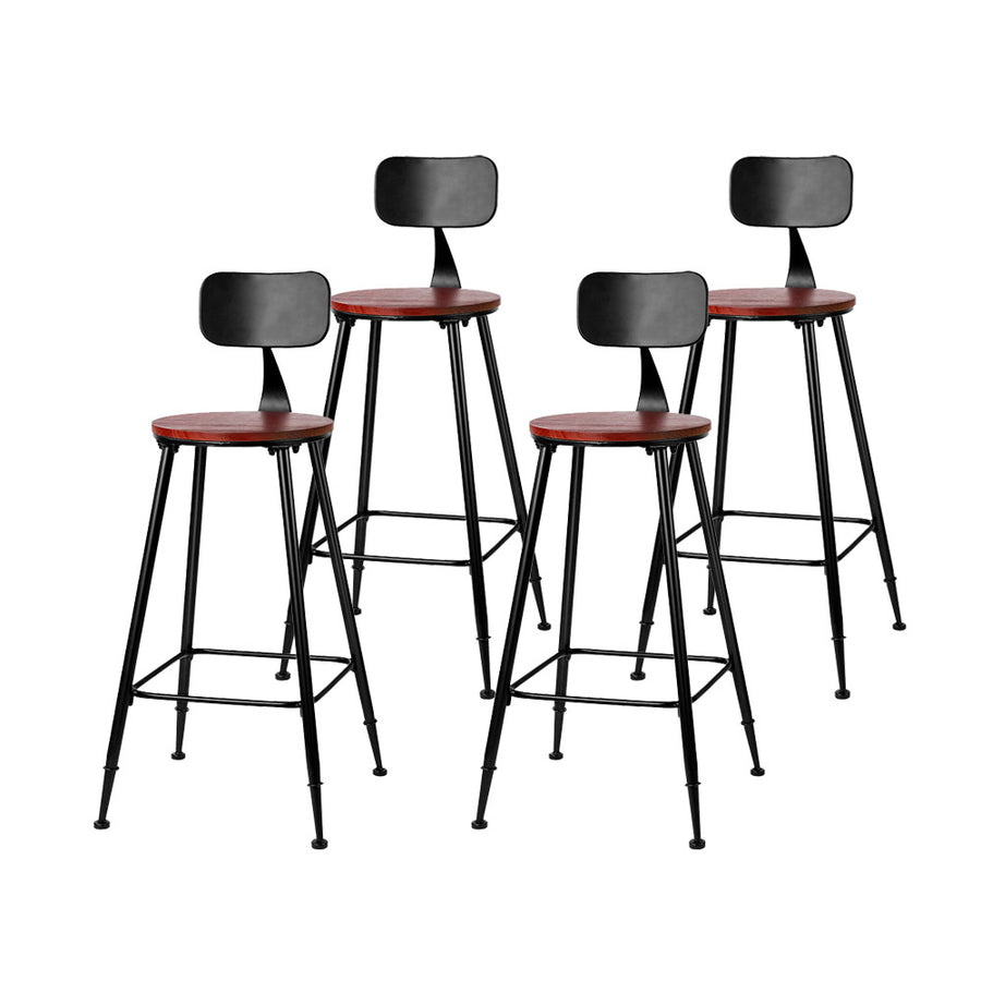 Alex Metal Bar Stool Set of 4 – Brown