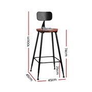 Alex Metal Bar Stool Set of 4 – Brown