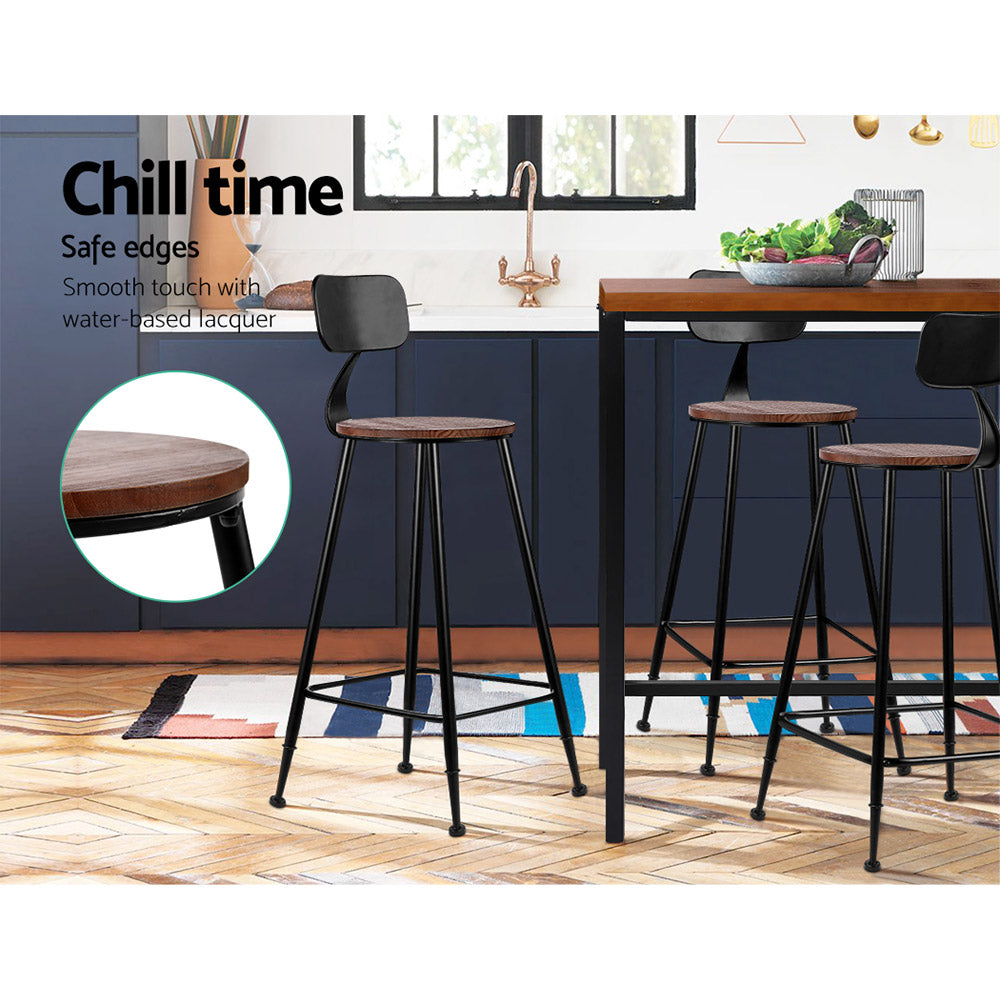 Alex Metal Bar Stool Set of 4 – Brown