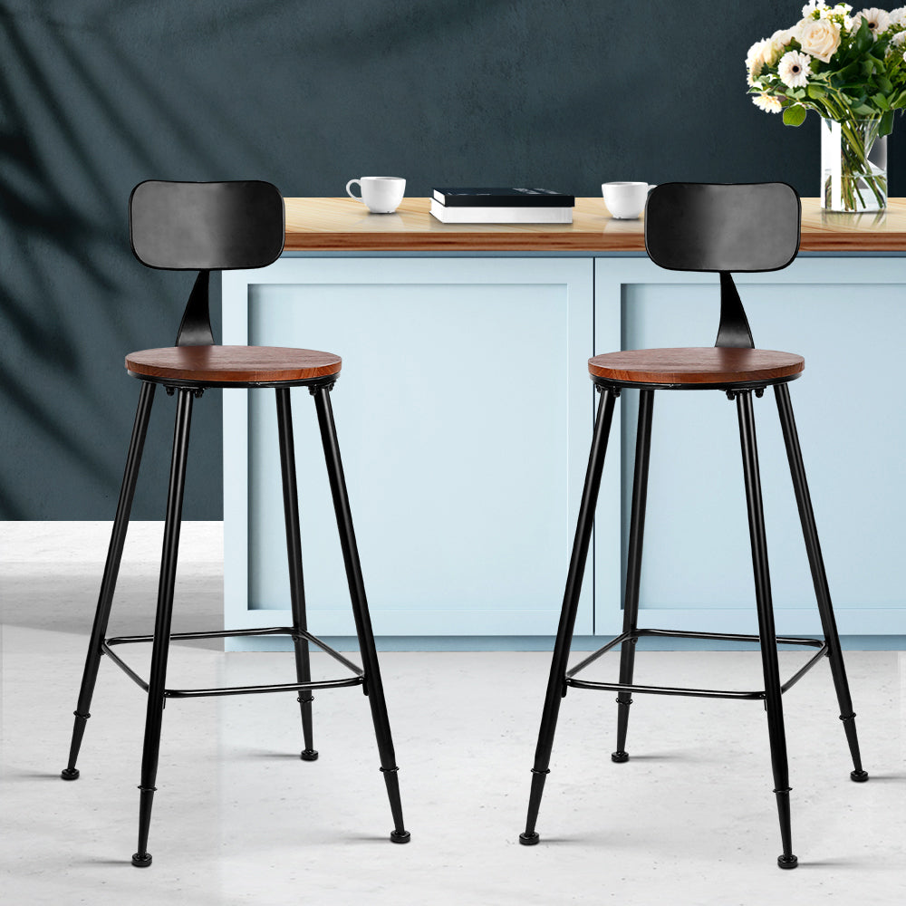 Alex Metal Bar Stool Set of 4 – Brown