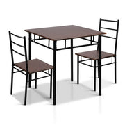 Crescent Metal Dining Set – Walnut