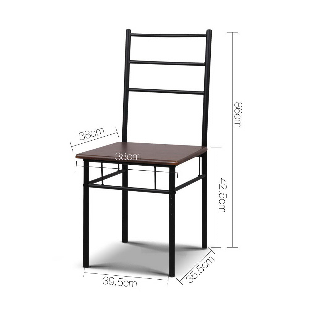Crescent Metal Dining Set – Walnut