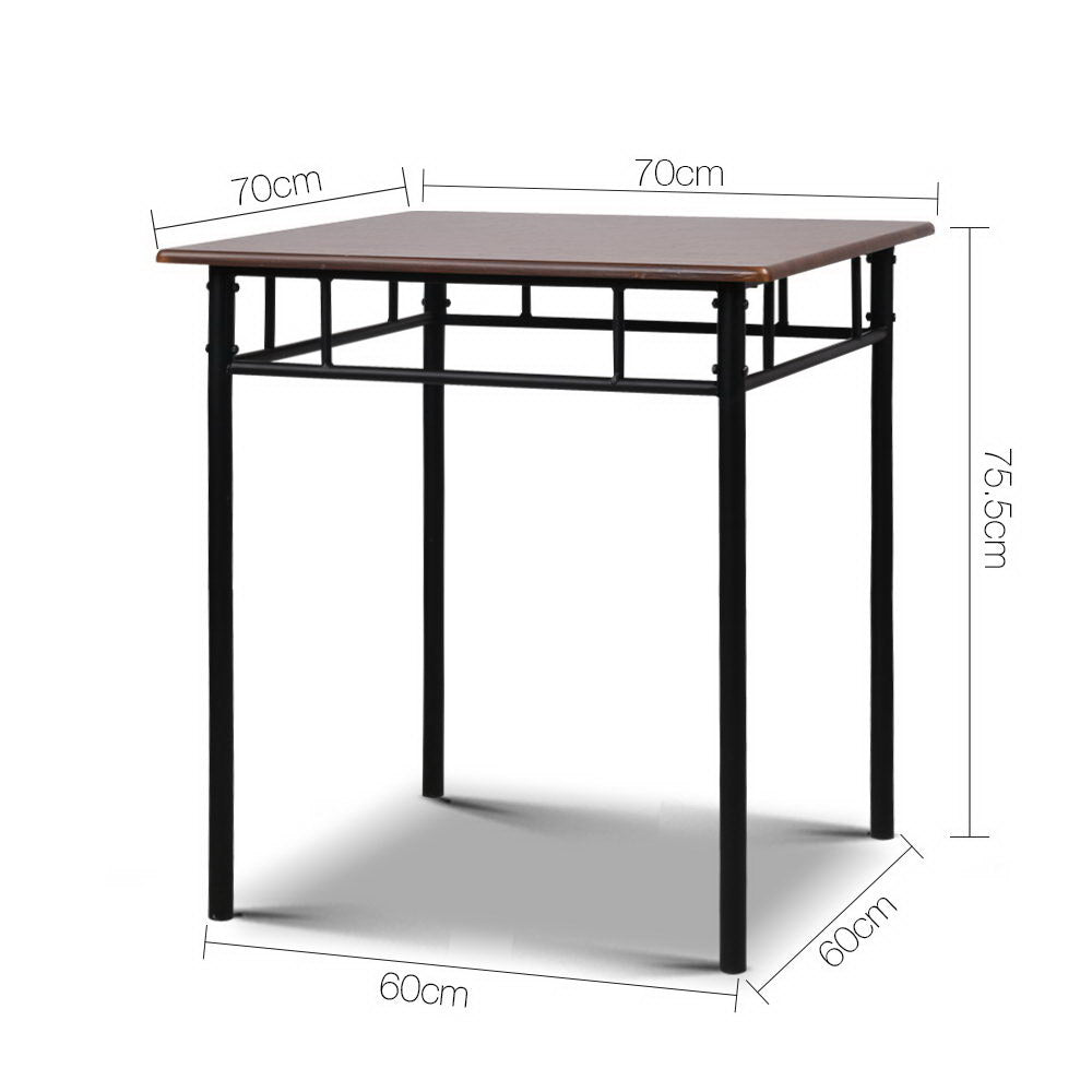 Crescent Metal Dining Set – Walnut