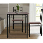 Crescent Metal Dining Set – Walnut