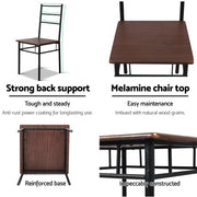 Crescent Metal Dining Set – Walnut