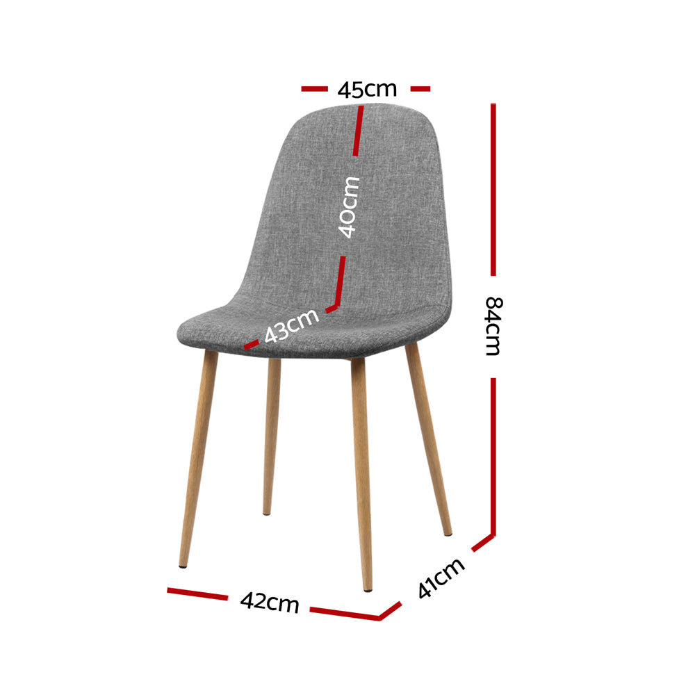 Onyx Fabric Dining Chair Set of 4 – Grey