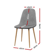 Onyx Fabric Dining Chair Set of 4 – Grey