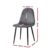 Odessa Velvet Dining Chair Set of 4 – Grey