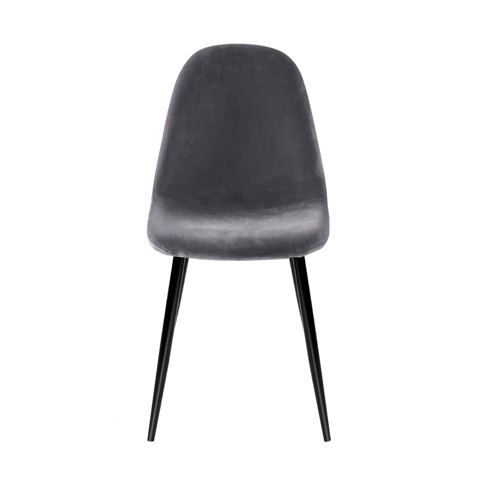 Odessa Velvet Dining Chair Set of 4 – Grey