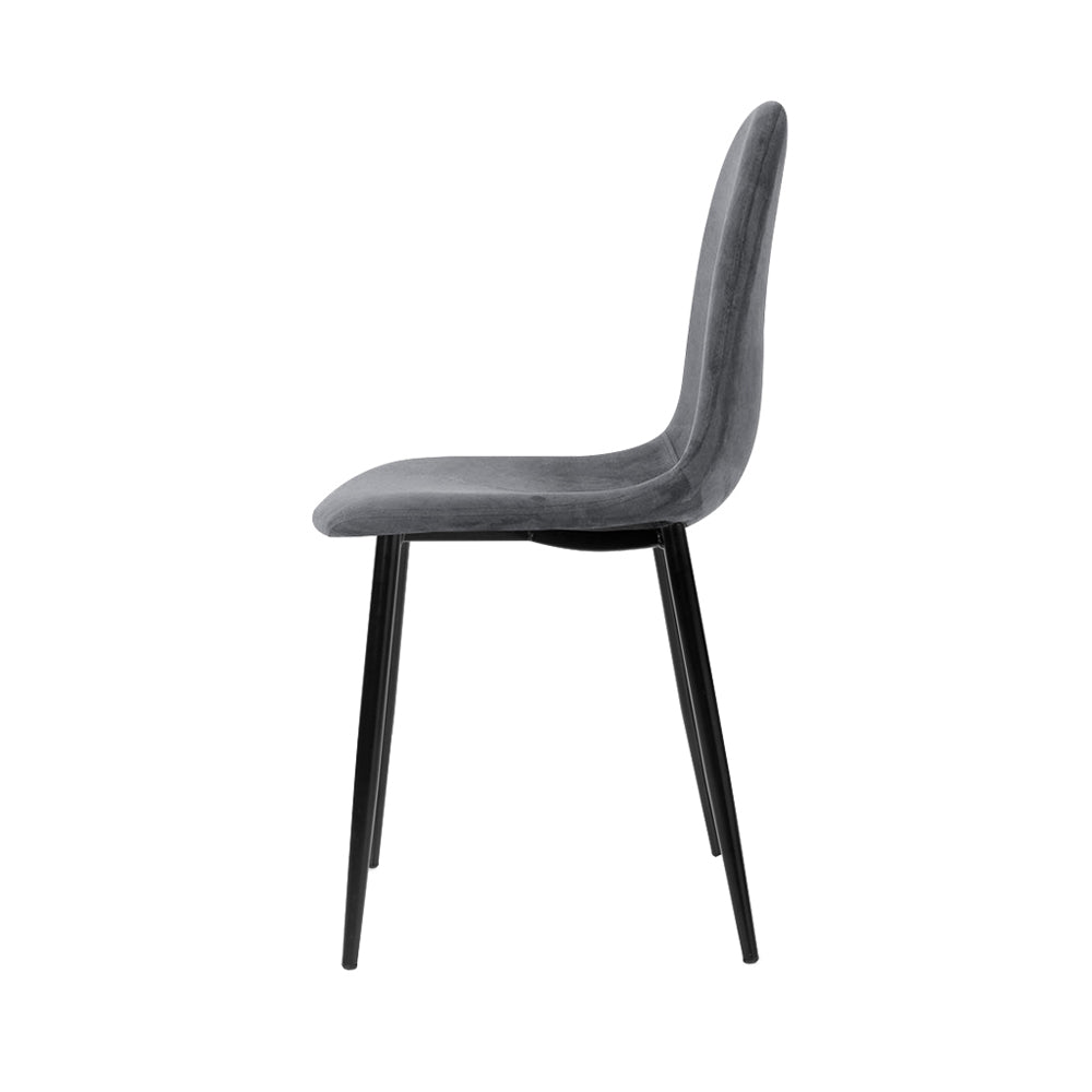 Odessa Velvet Dining Chair Set of 4 – Grey