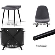 Odessa Velvet Dining Chair Set of 4 – Grey