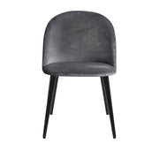 Pendleton Velvet Dining Chair Set of 2 – Dark Grey