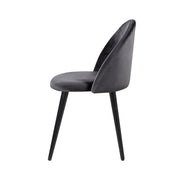 Pendleton Velvet Dining Chair Set of 2 – Dark Grey