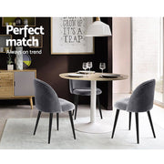 Pendleton Velvet Dining Chair Set of 2 – Dark Grey