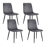 Artiss Dining Chairs Set of 4 Velvet Horizontal Slope Grey