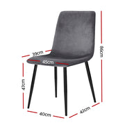 Orwell Velvet Dining Chair Set of 4 – Grey