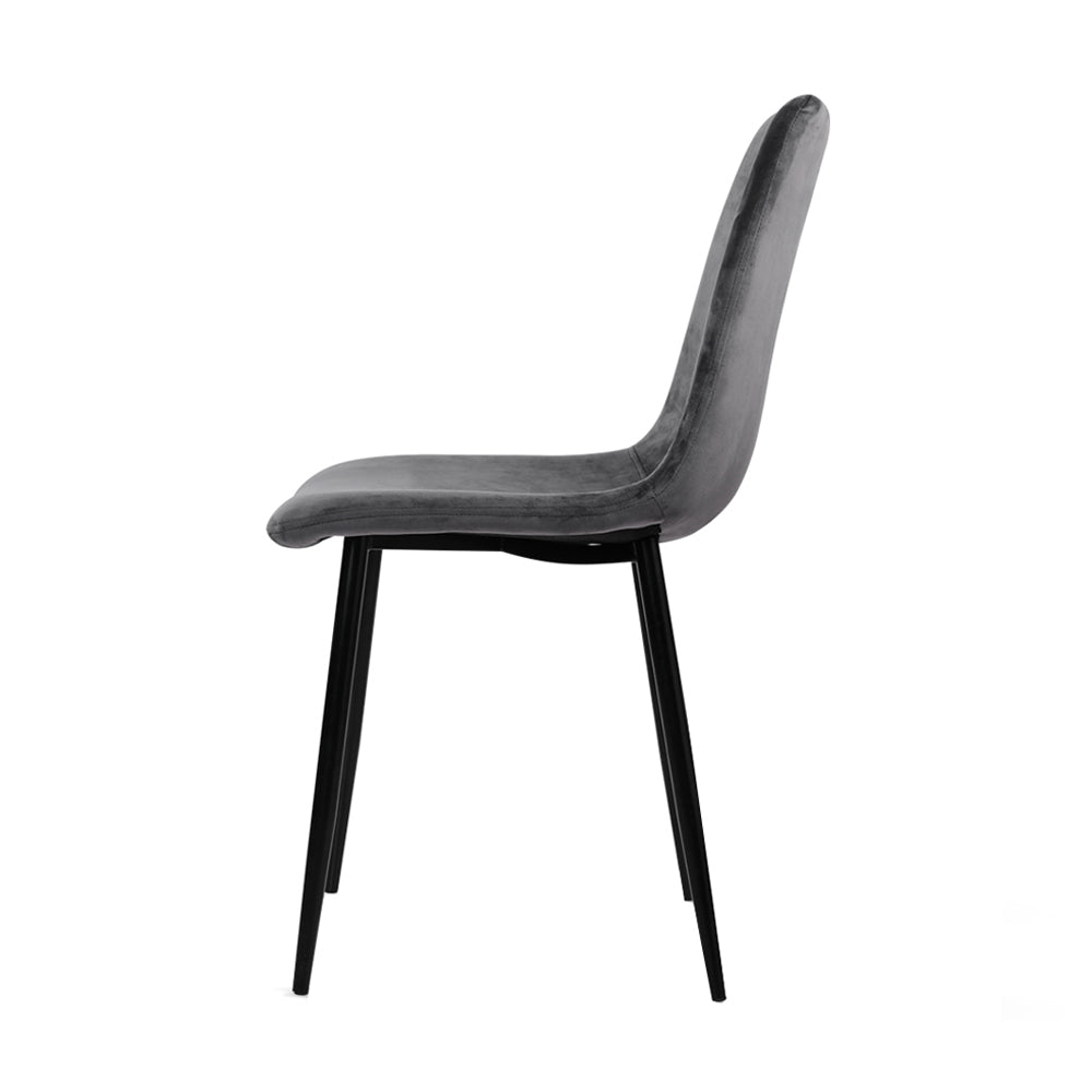 Orwell Velvet Dining Chair Set of 4 – Grey