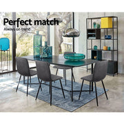 Orwell Velvet Dining Chair Set of 4 – Grey
