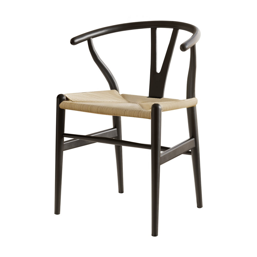 Perry Rattan Dining Chair – Black