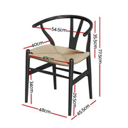 Perry Rattan Dining Chair – Black