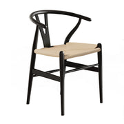 Perry Rattan Dining Chair – Black