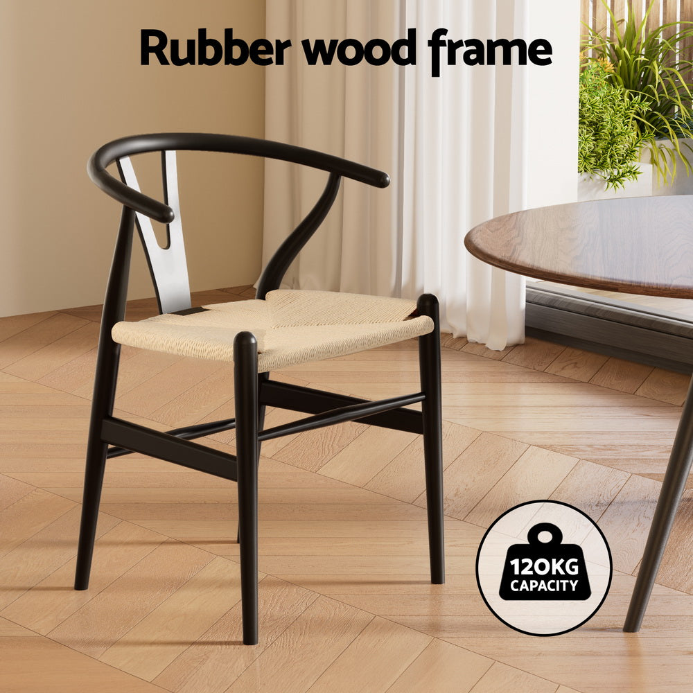 Perry Rattan Dining Chair – Black