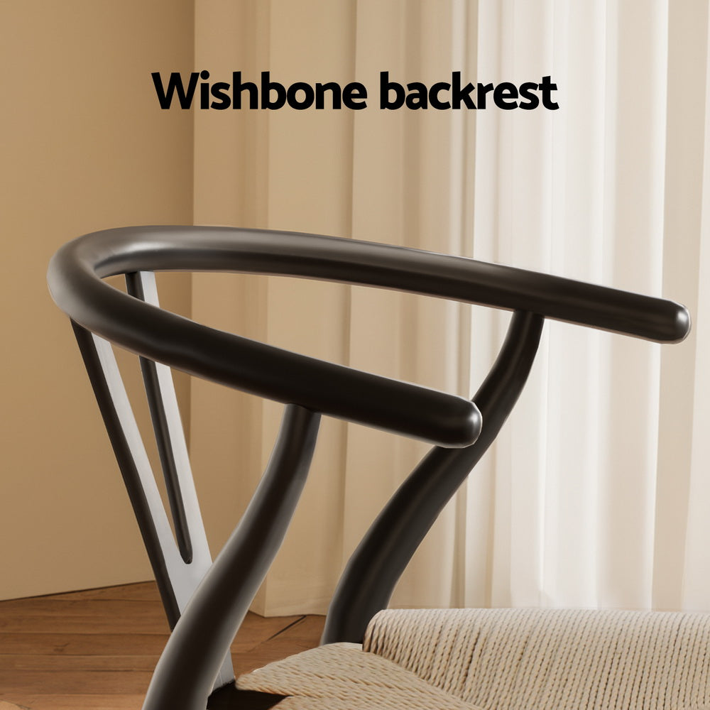 Perry Rattan Dining Chair – Black