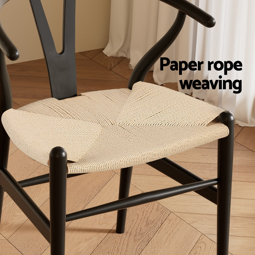 Perry Rattan Dining Chair – Black
