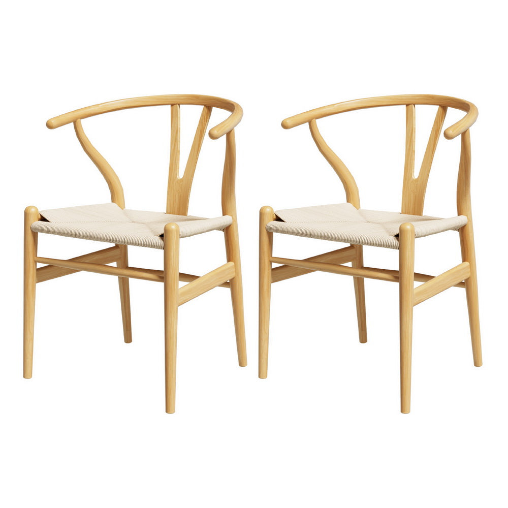 Locke Rattan Dining Chair Set of 2 – Natural