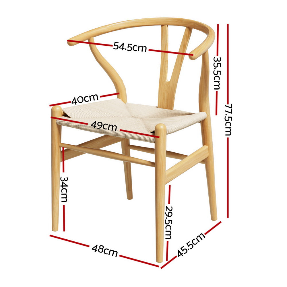 Locke Rattan Dining Chair Set of 2 – Natural