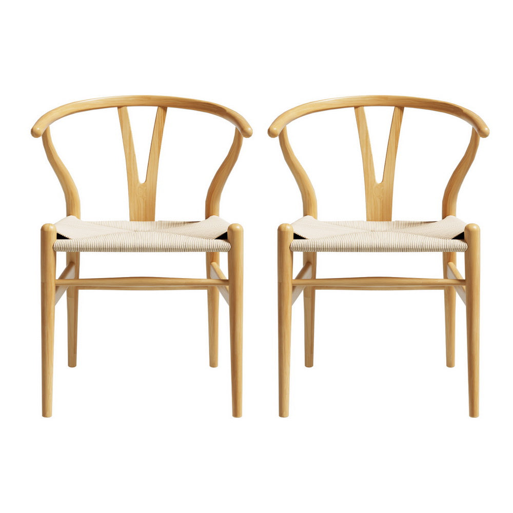 Locke Rattan Dining Chair Set of 2 – Natural